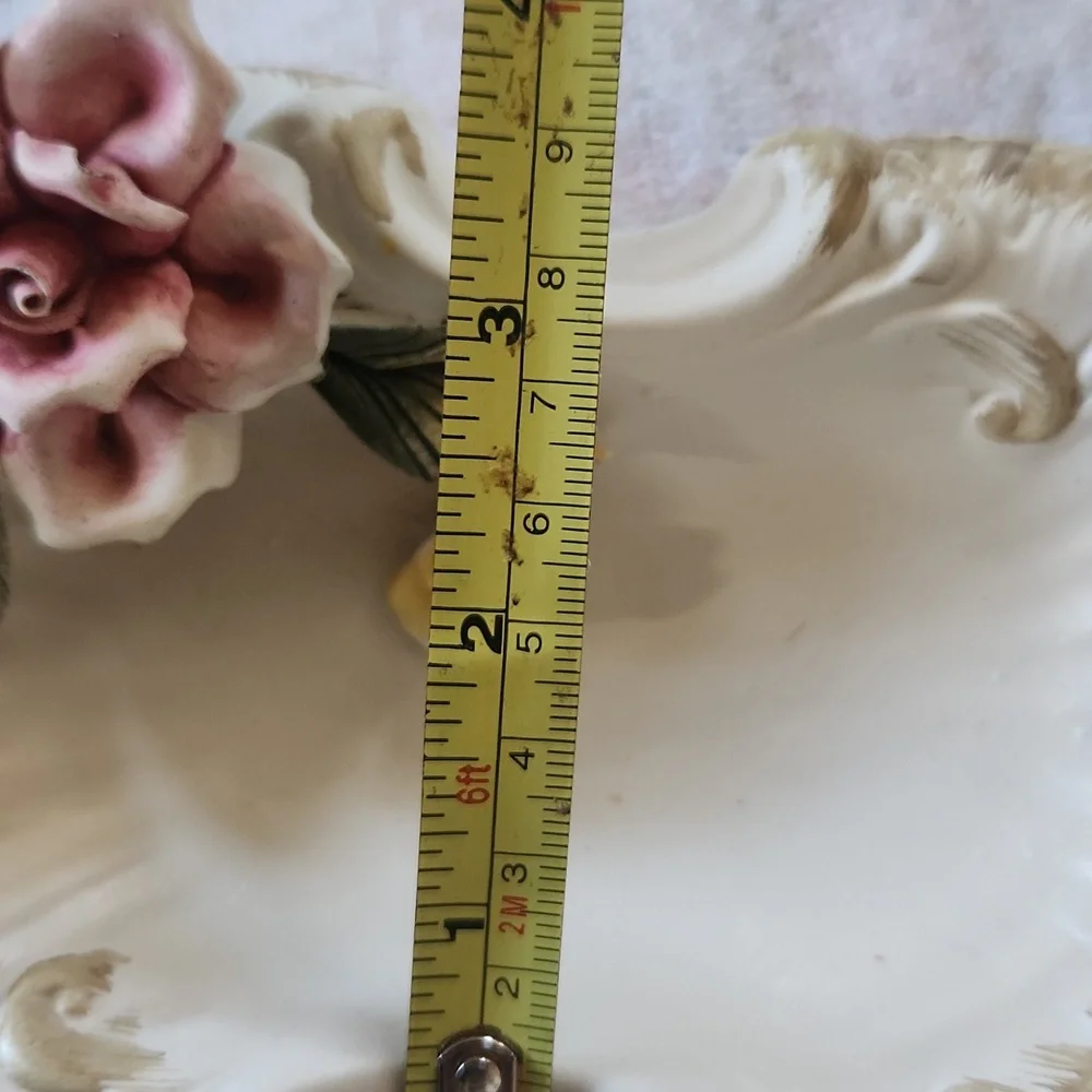 Germany Vintage porcelain 3D floral dish - Picture 10 of 12